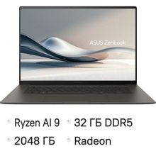 Изображение товара Ноутбук ASUS Zenbook S 16 OLED UM5606GA-SS261W, 16", OLED, AMD Ryzen AI 9 465 2ГГц, 10-ядерный, 32ГБ LPDDR5x, 2ТБ SSD,  AMD Radeon  880M, Windows 11 Home,  серый [90nb17h5-m00cm0]