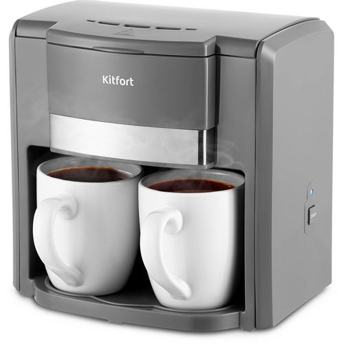 Кофеварка KitFort КТ-7302, капельная, серый /нержавеющая сталь