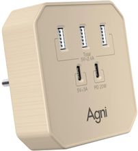 Изображение товара Сетевое зарядное устройство AGNI TP-WB2U3E 20Вт 3xUSB-A 2xUSB-C бежевое