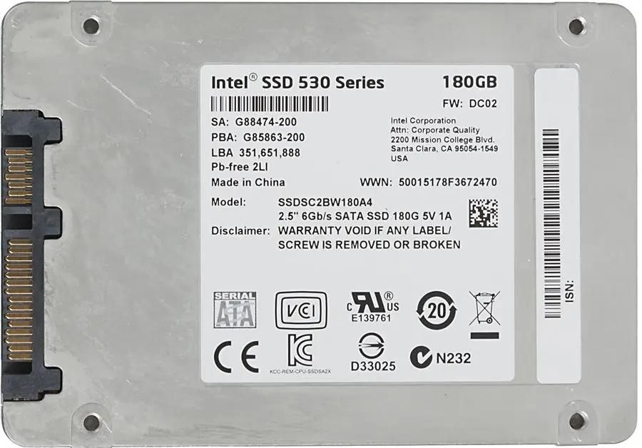 SSD Intel 530 Series SSDSC2BW180A401 180 2.5