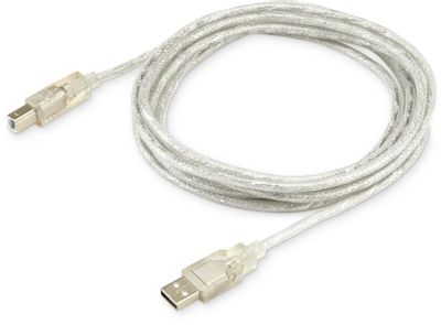 Кабель USB2.0 Buro USB2.0-AM/BM-3-TRANS,  USB A(m) -  USB B(m),  3м,  прозрачный