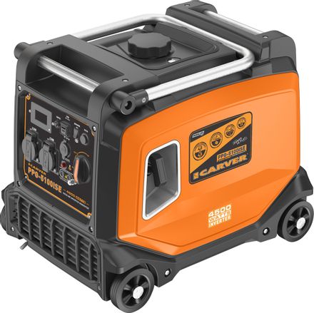 Бензиновый генератор CARVER PPG -5100ISE, 220/12 В, 4.5кВт, на колёсах с АКБ [01.020.00057]
