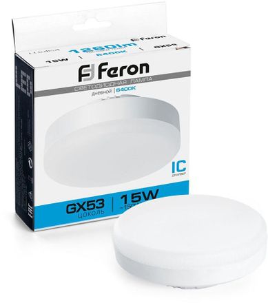 Упаковка ламп LED FERON GX53,  таблетка, 15Вт, LB-454, 10 шт. [25869-10]