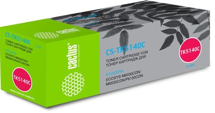 Картридж Cactus CS-TK5140C, TK-5140C, голубой / CS-TK5140C