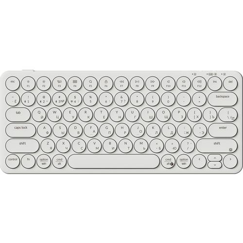 Клавиатура KEYCHRON B3P-K8-RU, беспроводная, USB, Bluetooth/Радиоканал, ножничная, заводское нанесение кириллицы, белый