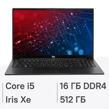 Изображение товара Ноутбук IRU Strato 15ALI 15.6 IPS Core i5 16ГБ SSD FreeDOS черный