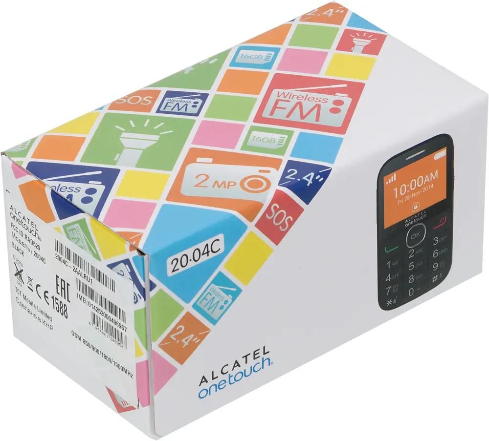 Сотовый телефон Alcatel 2004C, черный – купить в Ситилинк | 284460