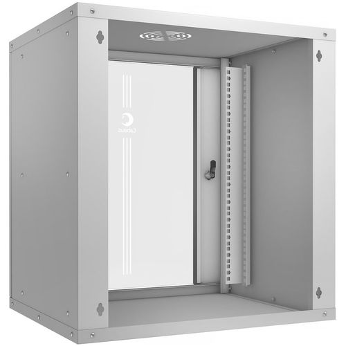 Шкаф коммутационный CABEUS WSC-05D-12U55/45 настенный, стеклянная передняя дверь, 12U, 550x590x450 мм