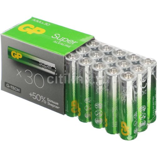 AAA Батарейка GP Super Alkaline 24AA21-2CRSWC30, 30 шт.