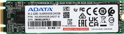 SSD накопитель A-Data Ultimate SU650 ASU650NS38-240GT-B 240ГБ, M.2 2280, SATA III,  M.2,  oem