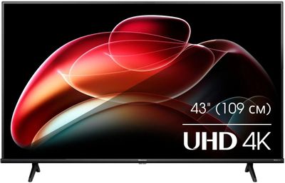 43 Телевизор Hisense 43A6K, DLED, 4K Ultra HD, черный, СМАРТ ТВ, VIDAA –  купить в Ситилинк