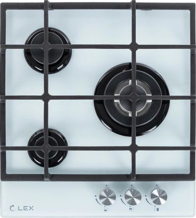 Газовая варочная панель LEX GVG 431 WH, 3 конфорки, закаленное стекло, белый