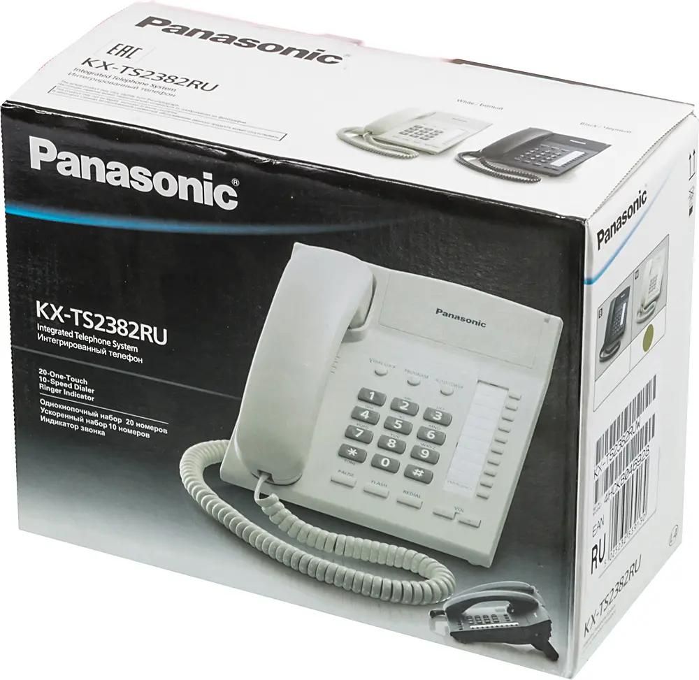 Проводной телефон Panasonic KX-TS2382RUW, белый – купить в Ситилинк | 559793