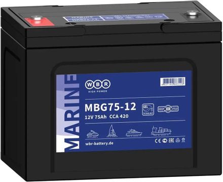 Аккумуляторная батарея WBR MBG75-12 для ИБП,  12В,  75Ач