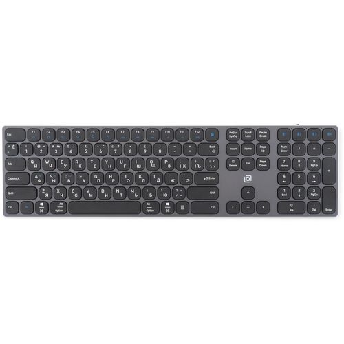 Клавиатура Oklick K867W, беспроводная, USB, Bluetooth/Радиоканал, ножничная, серый/черный [2002130]