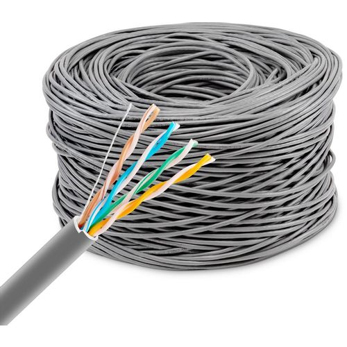 Кабель сетевой Buro BU-COP-050 UTP, кат.5E, 305м, 4 пары, 24AWG, 0.50мм, 0.50мм, медь, одножильный, серый