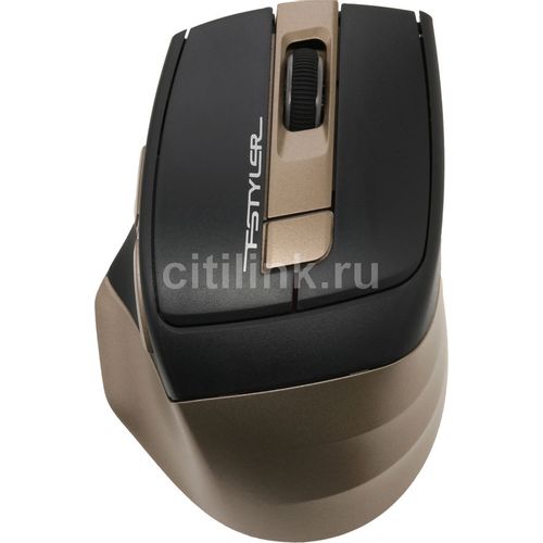 Мышь беспроводная A4TECH Fstyler FG35, радио, оптическая, USB, 2000dpi, бронзовый и черный [fg35 bronze]