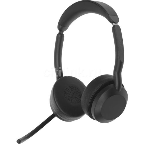 Гарнитура Jabra Evolve2 55 Link380a MS, для компьютера, накладные, Bluetooth, черный [25599-999-999]