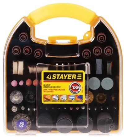 Набор насадок для граверов Stayer 29900-H186, 186 шт.