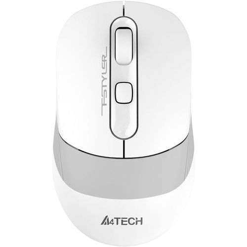 Мышь беспроводная A4TECH Fstyler FB10CS, Bluetooth/Радио, оптическая, USB, 2000dpi, белый и серый [fb10cs usb grayish white]