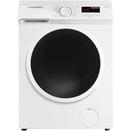 Стиральная машина узкая MAUNFELD MFWM127WH05, с фронтальной загрузкой, 7кг, 1200об/мин