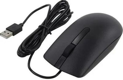 Мышь DELL MS116, оптическая, проводная, USB, черный [570-aais]