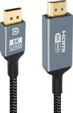 Изображение товара Кабель-переходник видео CAWEON ECB,  DisplayPort (m) -  HDMI (m),  ver 1.4,  ver 2.1,  медь луженая, 5м, GOLD,  черный [ecb-5m]
