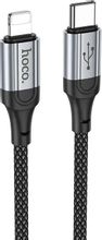 Изображение товара Кабель Hoco X102 Fresh iP,  Lightning (m) -  USB Type-C (m),  1м,  в оплетке,  2.4A,  черный