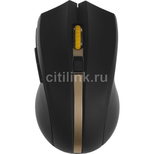 Мышь беспроводная Oklick 495MW, радио, оптическая, USB, 1600dpi, черный и золотистый [998168]