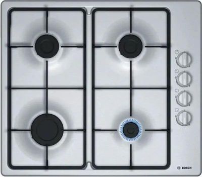 Газовая варочная панель Bosch PBP6C5B62Q, 4 конфорки, нержавеющая сталь ...