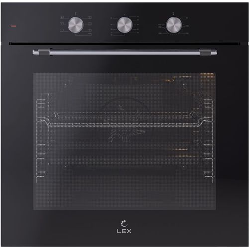Духовой шкаф электрический LEX EDP 670 BL Max, 78л, дверца с 2 стеклами, черный/нержавеющая сталь