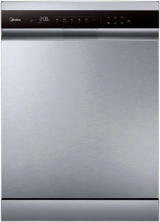 Посудомоечная машина Midea MFD60S350Si, полноразмерная, напольная, 59.8см, загрузка 14 комплектов, серебристая