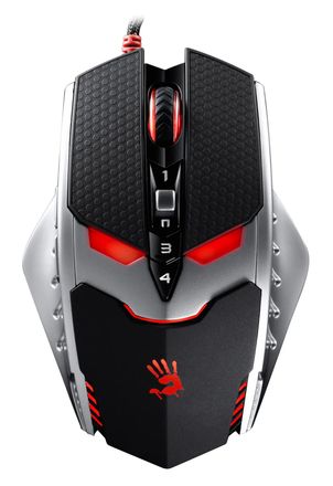 Мышь проводная A4TECH Bloody TL8 Terminator, игровая, лазерная, USB, 12000dpi, черный и серебристый