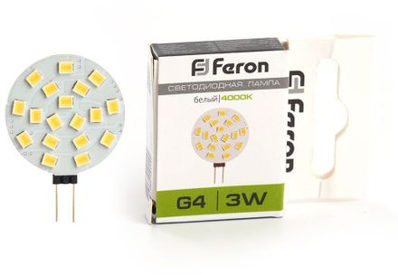 Упаковка ламп LED FERON G4,  капсульная, 3Вт, LB-16, 10 шт. [25093-10]