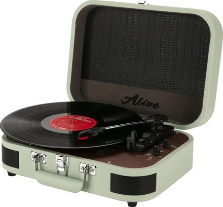 Виниловый проигрыватель ALIVE AUDIO Liberty, ручной, фисташковый [aa-nte-08-ps]