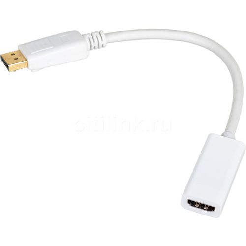 Переходник HDMI (f) - DisplayPort (m), белый