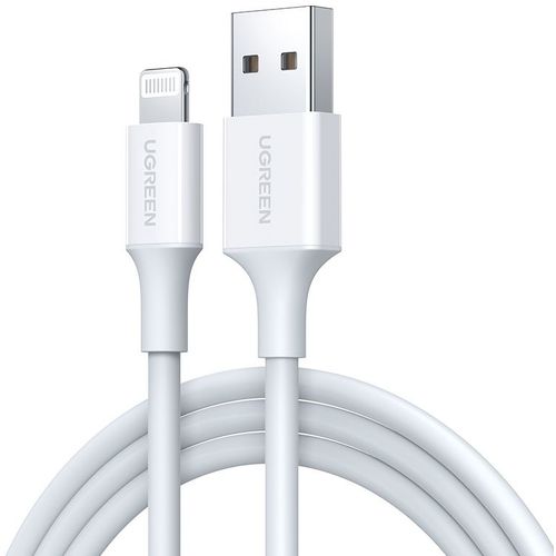 Кабель UGREEN US155, Lightning (m) - USB (m), 2м, MFI, белый [20730]