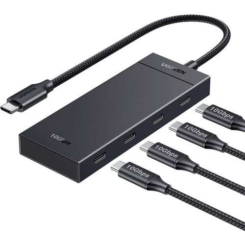 Порт-репликатор UGREEN CM806, USB Type-C, 4хUSB Type-C, черный [35584]