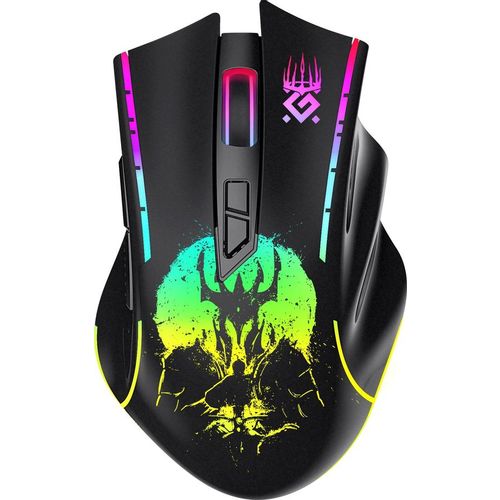 Мышь беспроводная Defender Kronos GM-695, игровая, радио, оптическая, USB, 1600dpi, черный [52695]