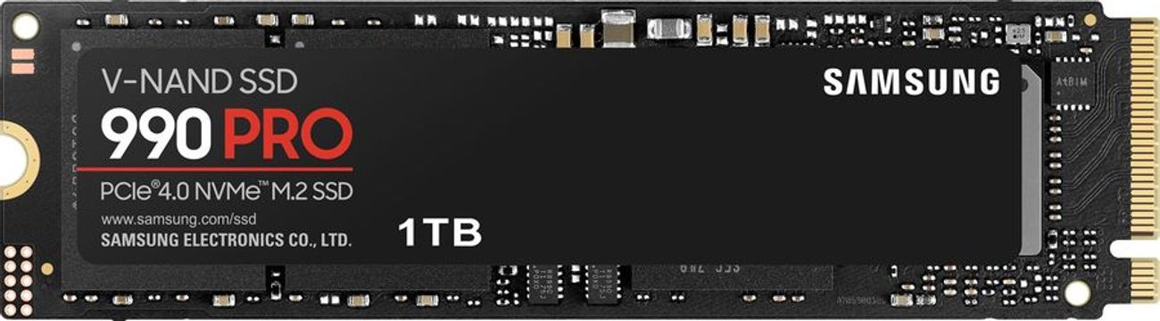 1ТБ SSD накопитель Samsung 990 Pro MZ-V9P1T0BW M.2 2280, PCIe 4.0 x4, NVMe,  M.2