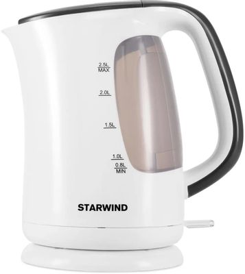 Чайник электрический StarWind SKG3025, 2200Вт, белый и серый