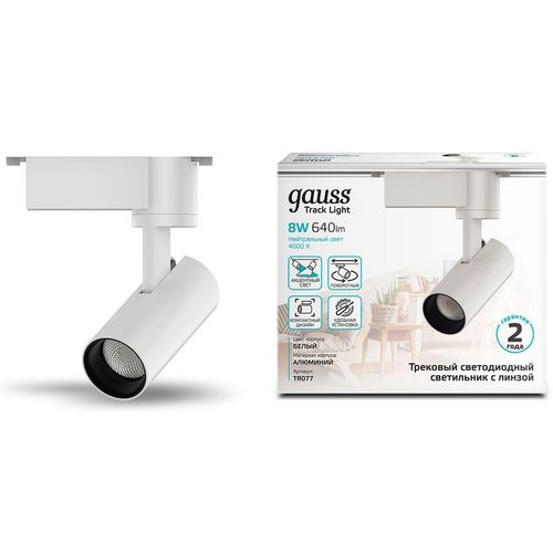 Светильник GAUSS TR077, 4000К, белый нейтральный, белый
