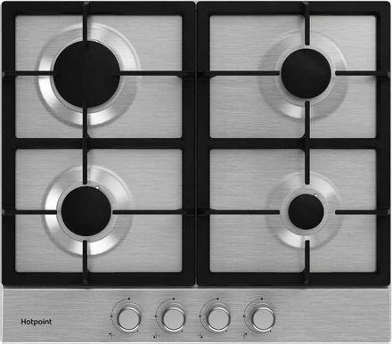 Газовая варочная панель HOTPOINT HGMT 641 IX,  4 конфорки,  нержавеющая сталь,  серый