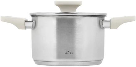 Кастрюля 2.1л LARA Флора LR02-256, нержавеющая сталь, с крышкой