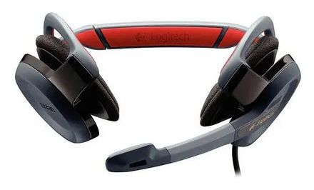 Гарнитура Logitech G330 Gaming Headset,  для компьютера, накладные,  проводные, красный  / серый [981-000177]