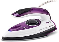 Дорожный утюг Vitek VT-8305, с паровым ударом, белый и фиолетовый