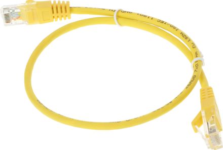 Патч-корд SUPRLAN 10-0161, вилка RJ-45, вилка RJ-45, кат.5E, LSZH, 0.5м, желтый