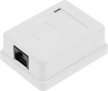 Розетка Hyperline (SB1-1-8P8C-C5E-WH) RJ45 1 кат.5E UTP бел. (упак.:1шт)