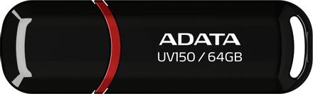 Флешка USB A-Data AUV150 64ГБ, USB3.0, черный [auv150-64g-rbk]