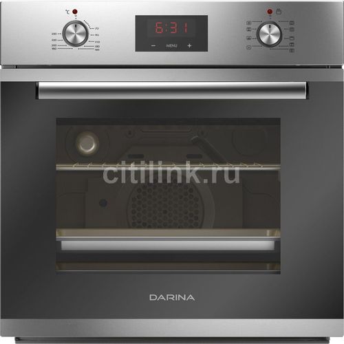 Духовой шкаф электрический Darina 1U5 BDE 112 708 X5, 65л, дверца с 2 стеклами, нержавеющая сталь/черный